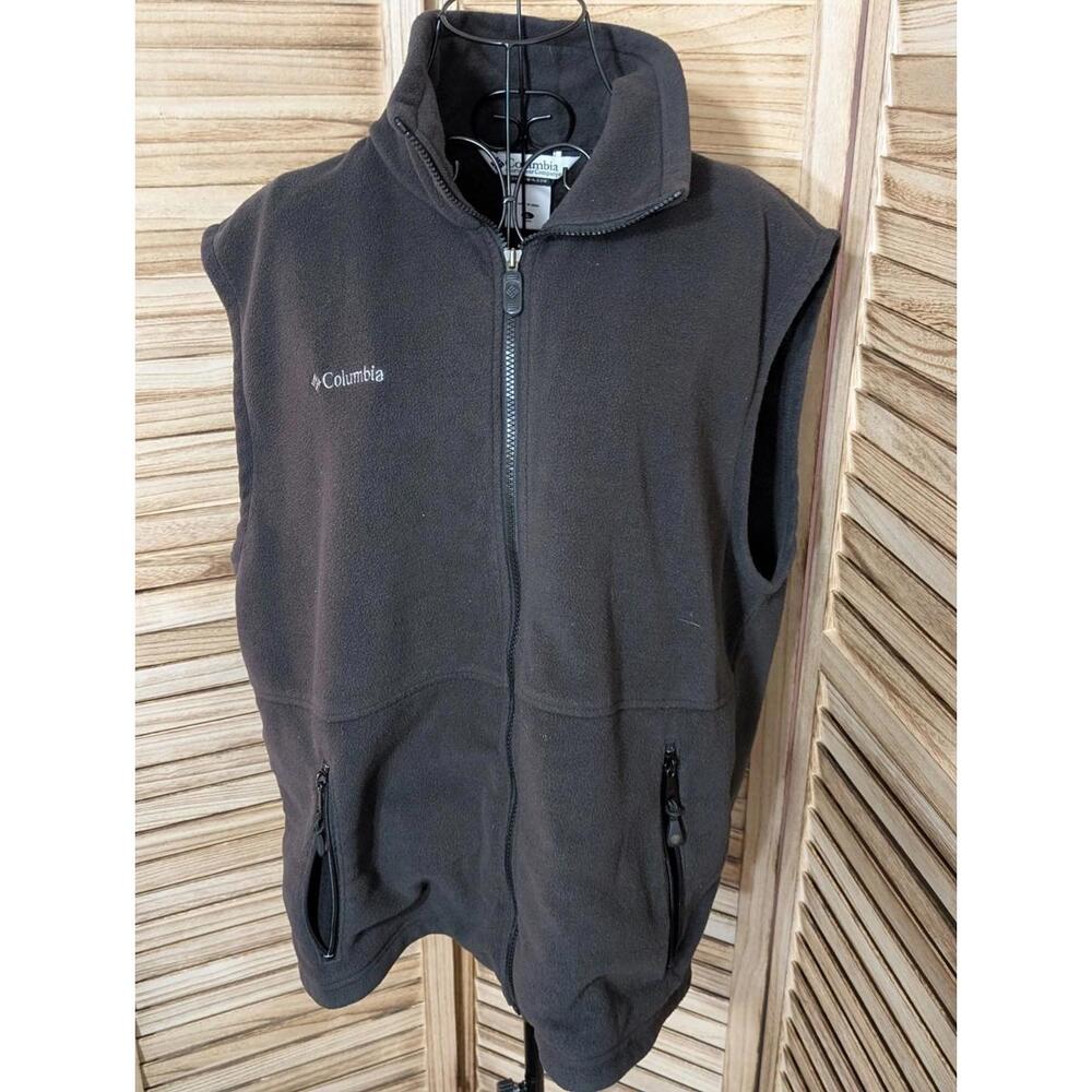 Vintage Columbia Fleece Zip Up Vest Black Men's L